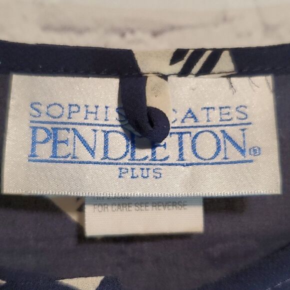Vintage Sophisticates Pendleton plus size 16W button front blouse - Picture 4 of 9